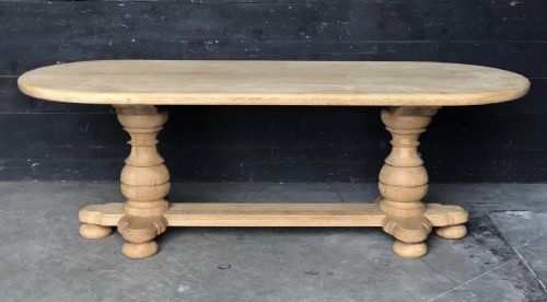 Bleached Oak Farmhouse Dining Table