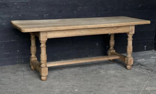 French Bleached Oak Farmhouse Kitchen Table