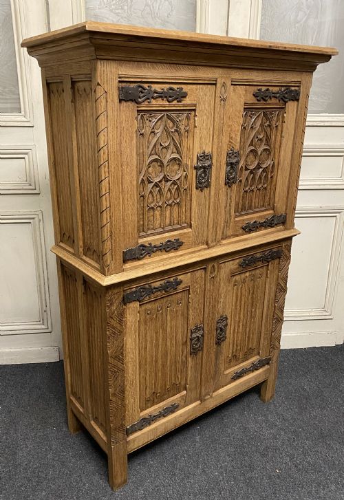 French Gothic Oak Cabinet
