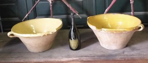 2 Large French Terracotta Bowls