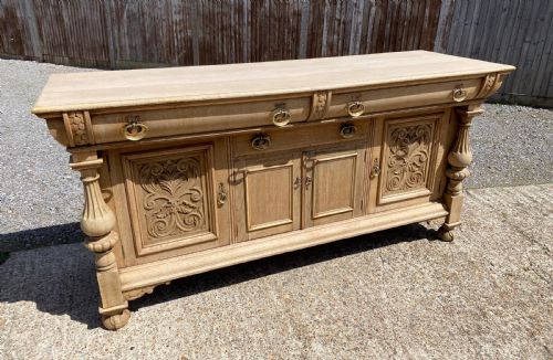 Wonderful Bleached Oak Art Nouveau Sideboard