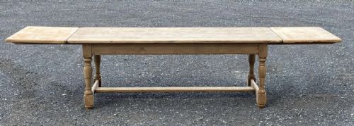 Large French Farmhouse Table with Extensions