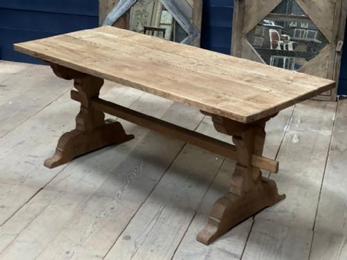 Smaller Bleached Oak Farmhouse Kitchen Table