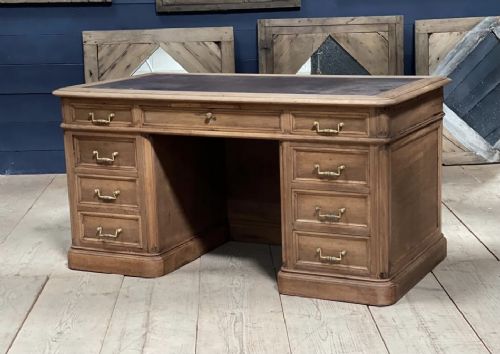 19th C Quality French Pedestal Desk