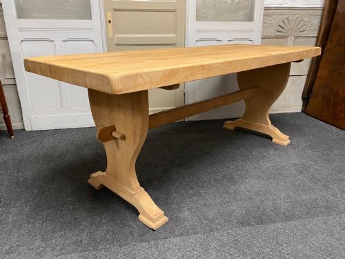 French Oak Trestle End Farmhouse Dining