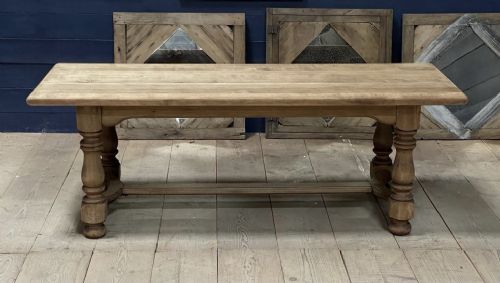 Deep Bleached Oak Farmhouse Dining Table