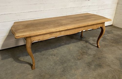 French Bandy Leg Bleached Oak Farmhouse Table