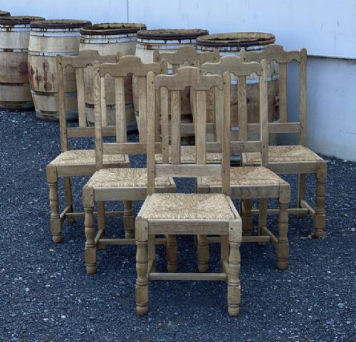 Set 6 French Oak Dining Chairs