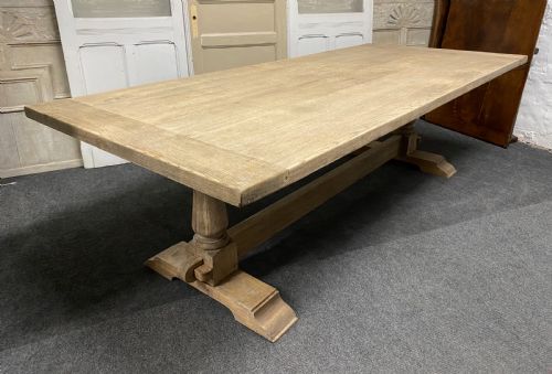 Huge Bleached Oak Farmhouse Refectory Table