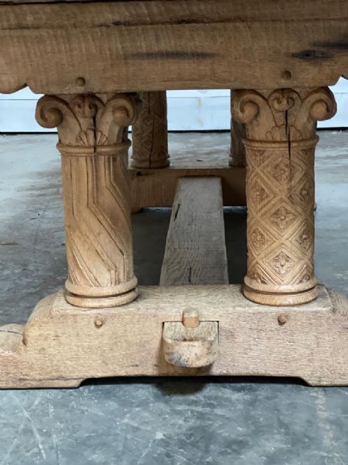 fig 1. Extremely Rare Large Refectory Table carved columns