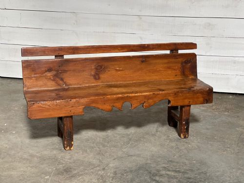 Rustic French Pine Hall Bench