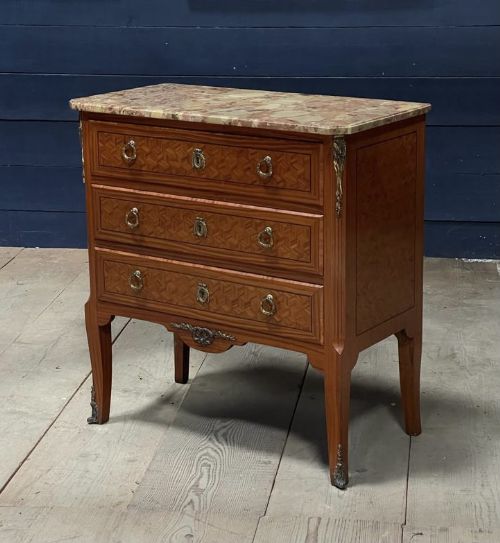 French Kingwood Parquetry Commode Chest