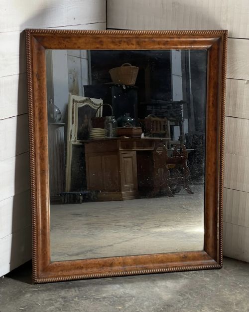 19th Century French Burr Walnut Mirror