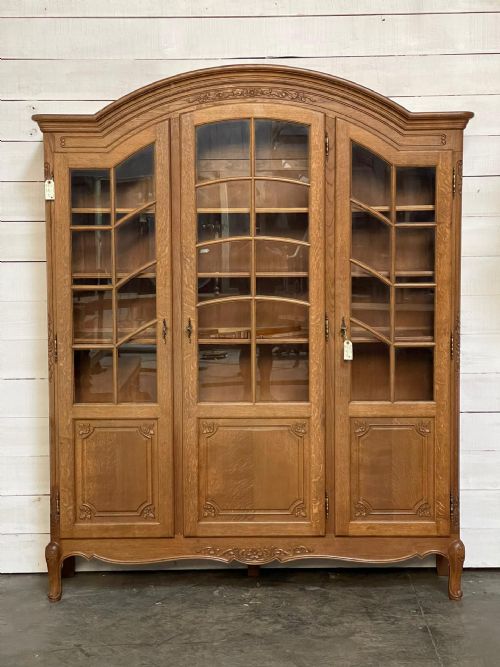 French Oak 3 Door Bookcase
