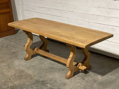 French Trestle End Farmhouse Dining Table