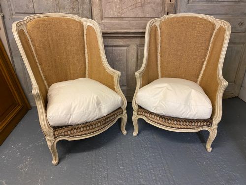 Pair French Bergere Chairs