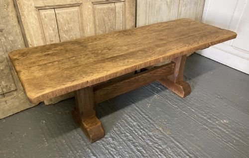 Large French Rustic Oak Coffee Table