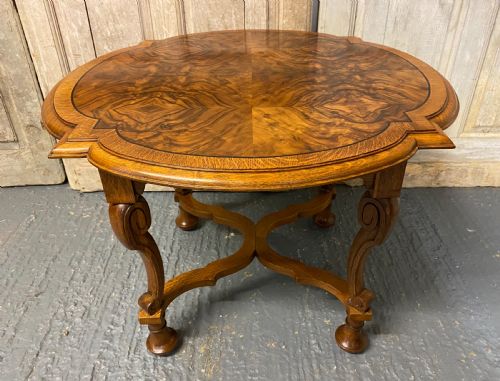 Carolean Burr Walnut Coffee Table