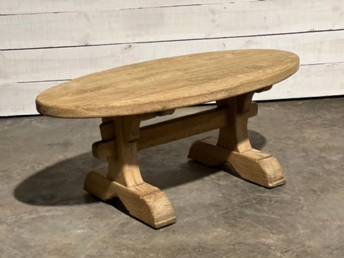 Oval Oak French Coffee Table