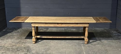 fig 1. Large Rustic Farmhouse Dining Table with Extensions 