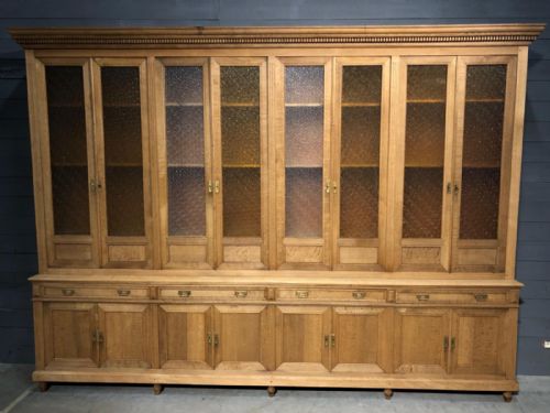 Large Bleached Oak French Library Bookcase