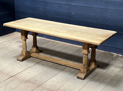 Bleached Oak Farmhouse Dining Table Nice Base