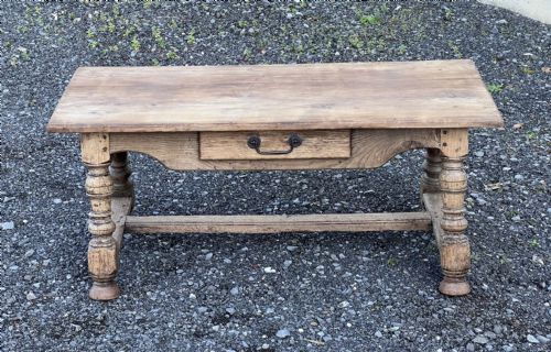 French Bleached Oak Rustic Coffee Table