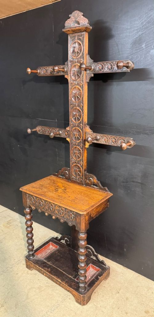 Carved Oak Hall Stand View III