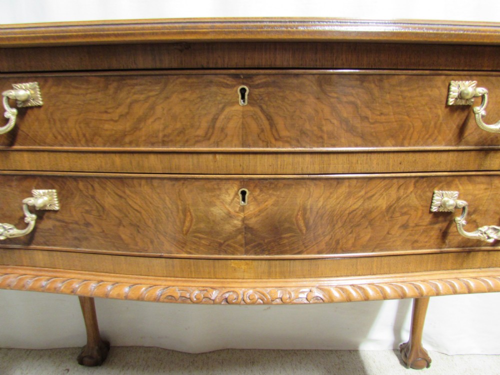 Superb Burr Walnut 2 Drawer Side Table View V