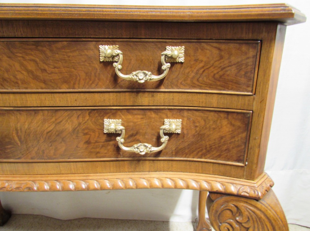 Superb Burr Walnut 2 Drawer Side Table View VIII