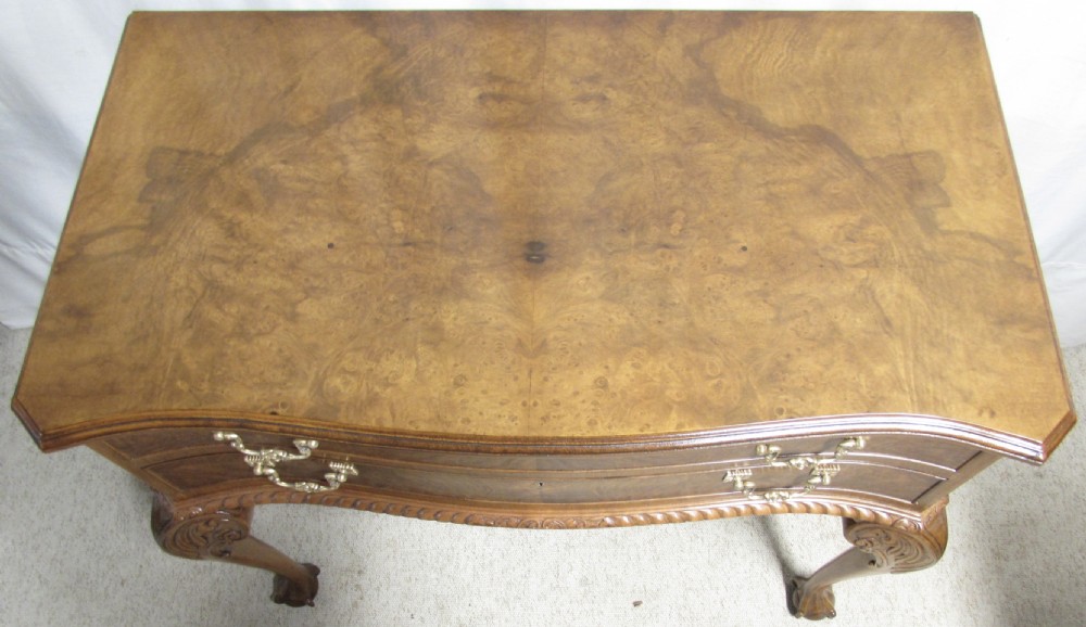 Superb Burr Walnut 2 Drawer Side Table View XI