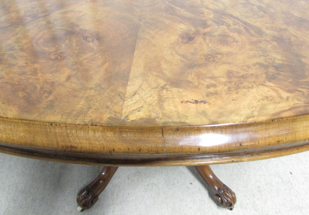 Victorian Burr Walnut Loo Dining Table View VIII