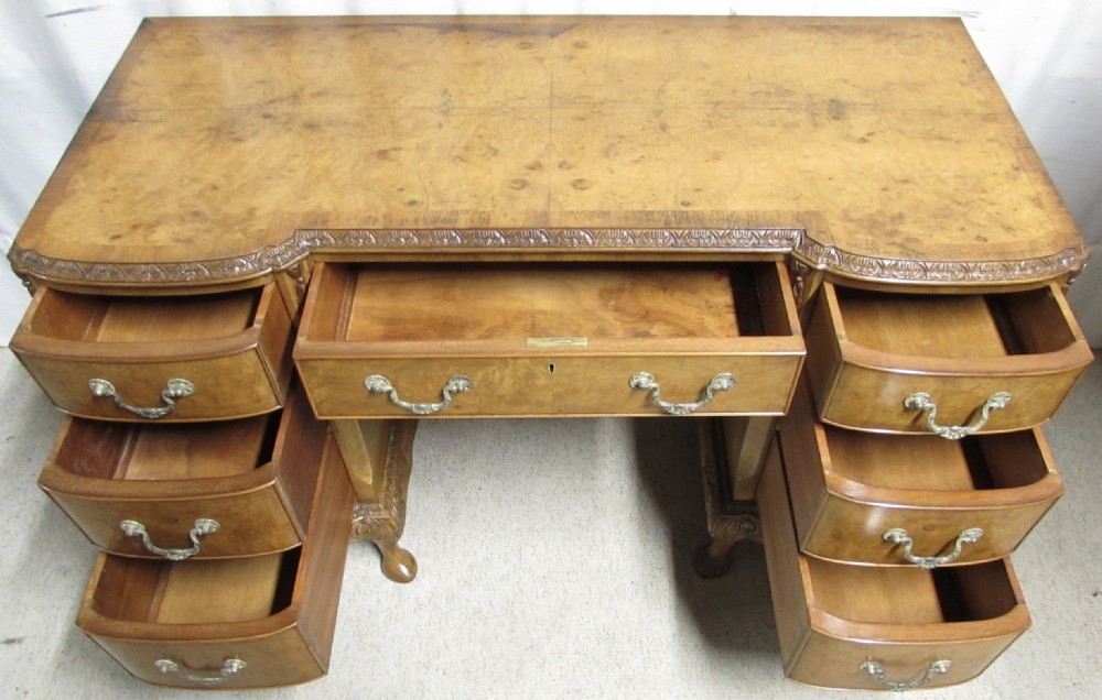 Super Quality Burr Walnut Desk View V
