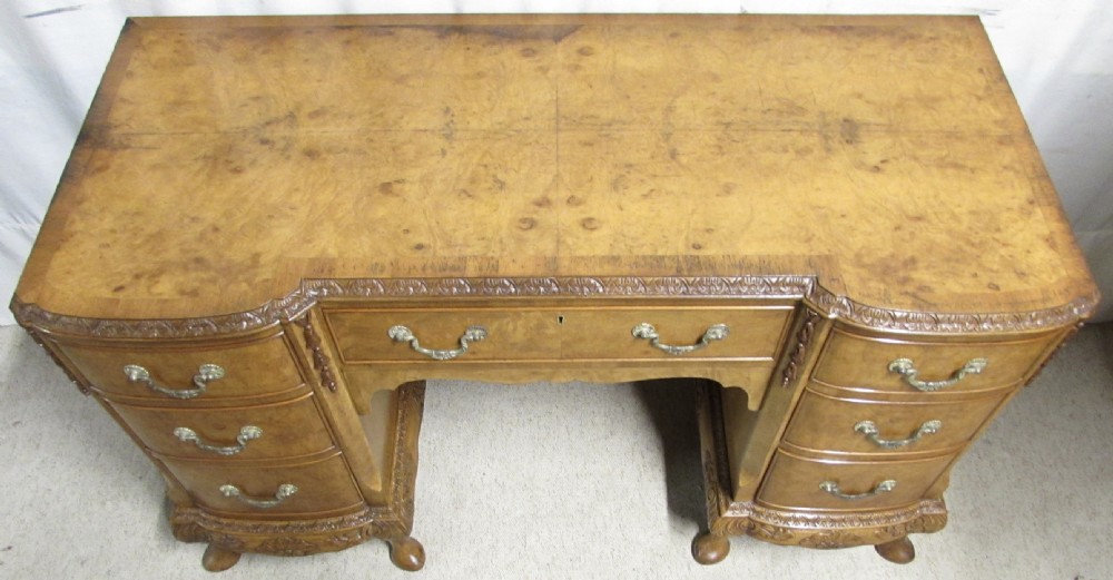 Super Quality Burr Walnut Desk View XI