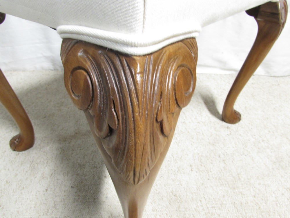 Quality Walnut Queen Anne Stool View IV