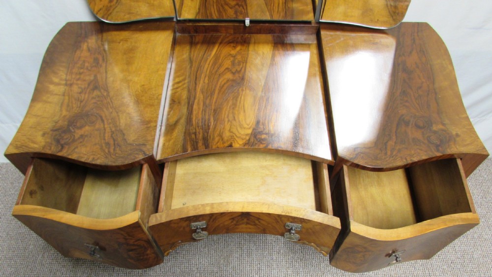 Shaped Burr Walnut Dressing Table View VII