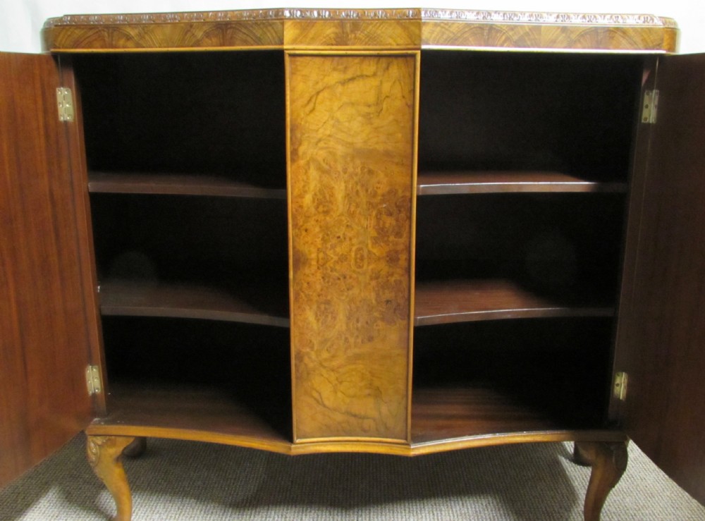 Burr Walnut Serpentine Shape cupboard View V
