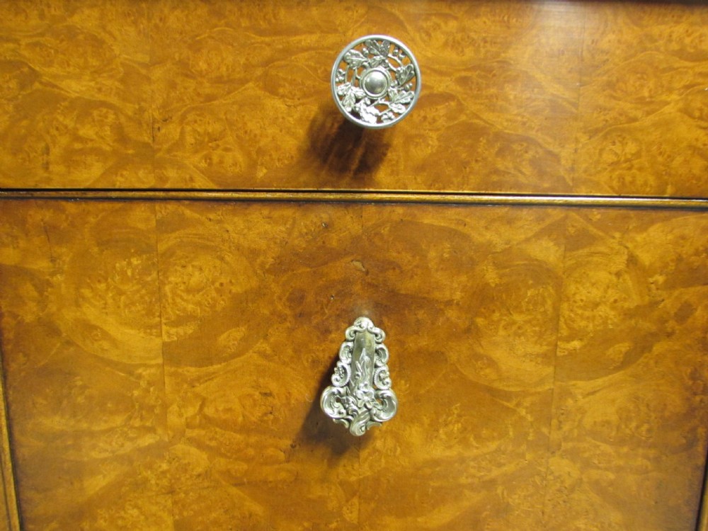 Pair Burr Walnut Bedside Cupboards View V