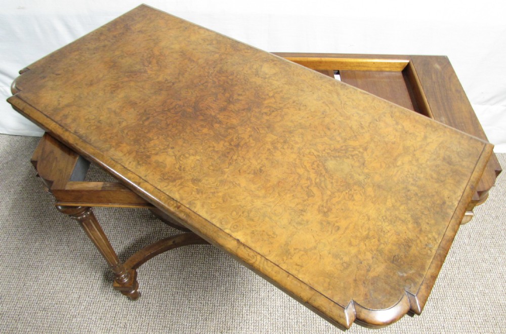 Very Good Burr Walnut Victorian Card Table View V