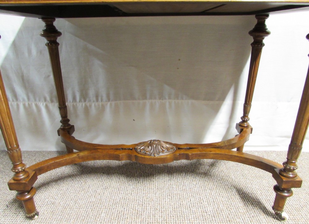 Very Good Burr Walnut Victorian Card Table View VIII
