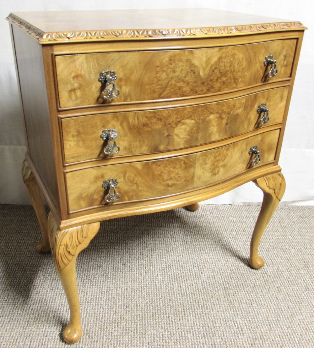 Burr Walnut Queen Anne Chest of Drawers