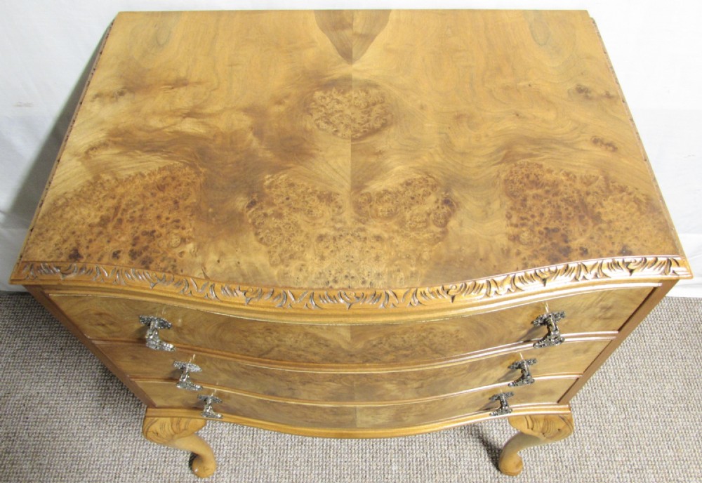 Burr Walnut Queen Anne Chest of Drawers View III
