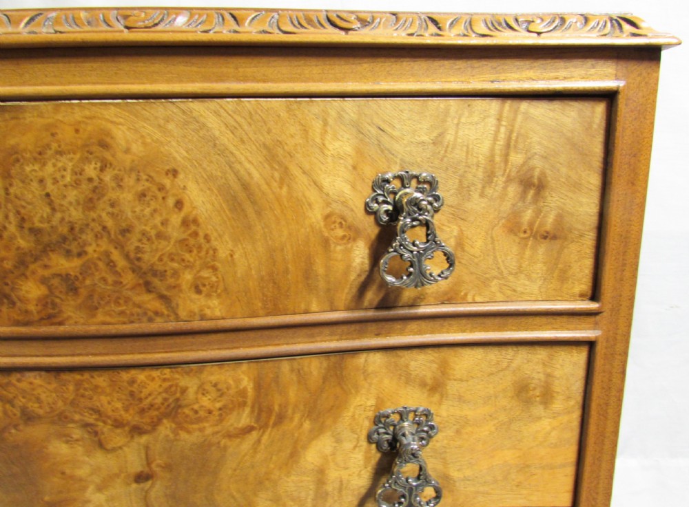 Burr Walnut Queen Anne Chest of Drawers View VI