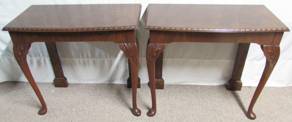 Pair Burr Walnut Console Tables View III