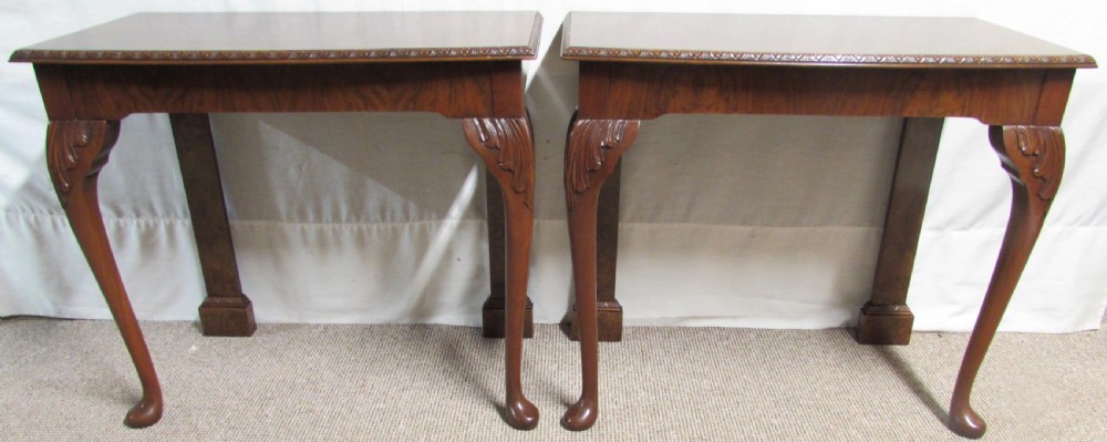 Pair Burr Walnut Console Tables View IV