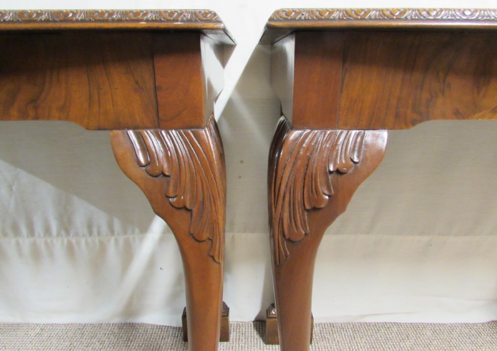 Pair Burr Walnut Console Tables View VI