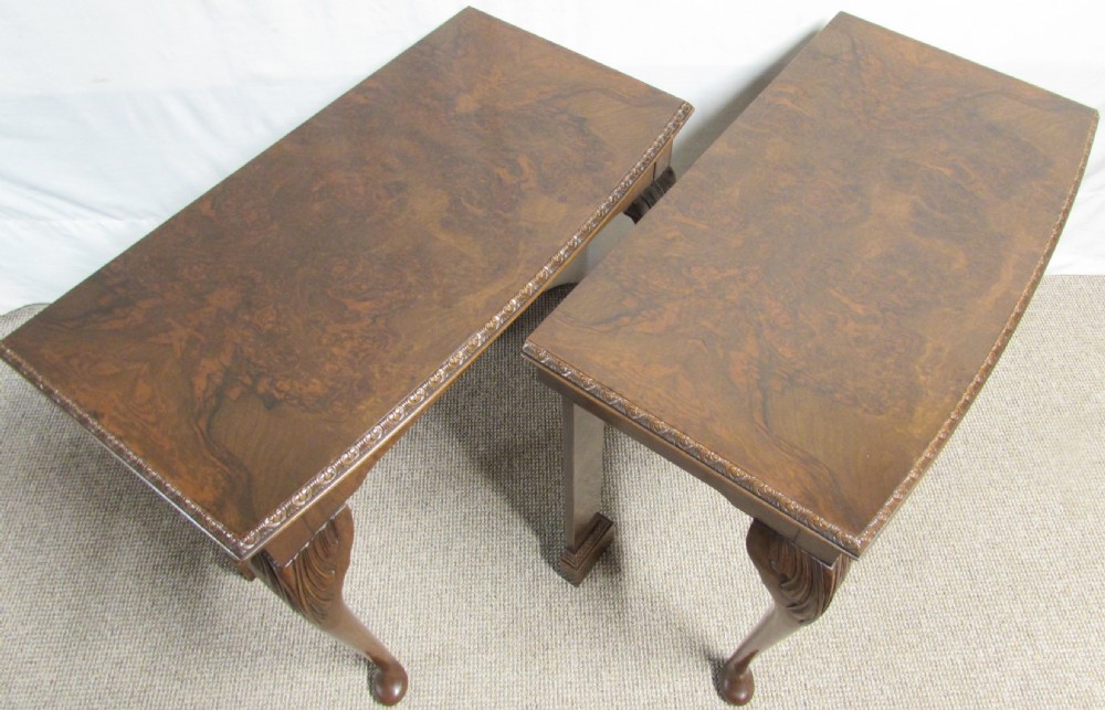 Pair Burr Walnut Console Tables View X