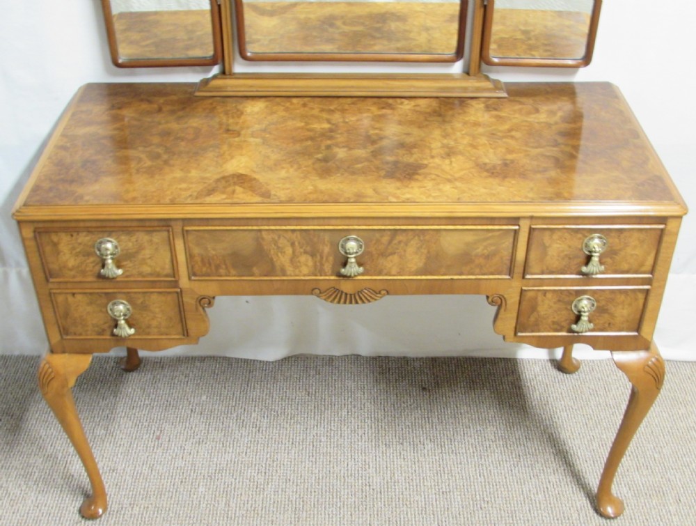 Quality Burr Walnut Dressing Table View III