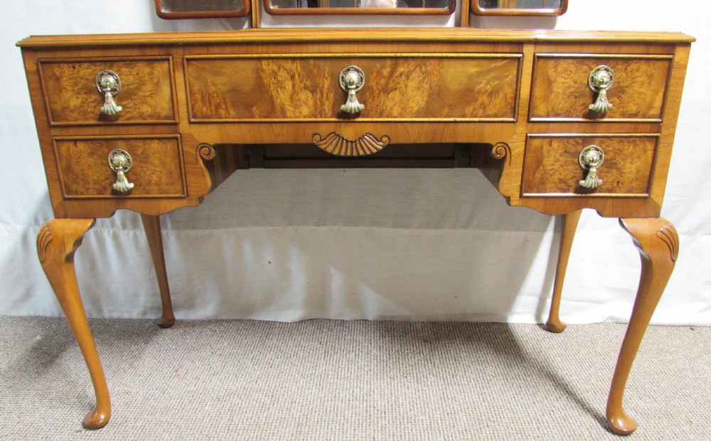 Quality Burr Walnut Dressing Table View V
