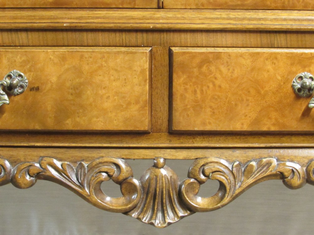 Pretty Burr Walnut Display Cabinet View IV